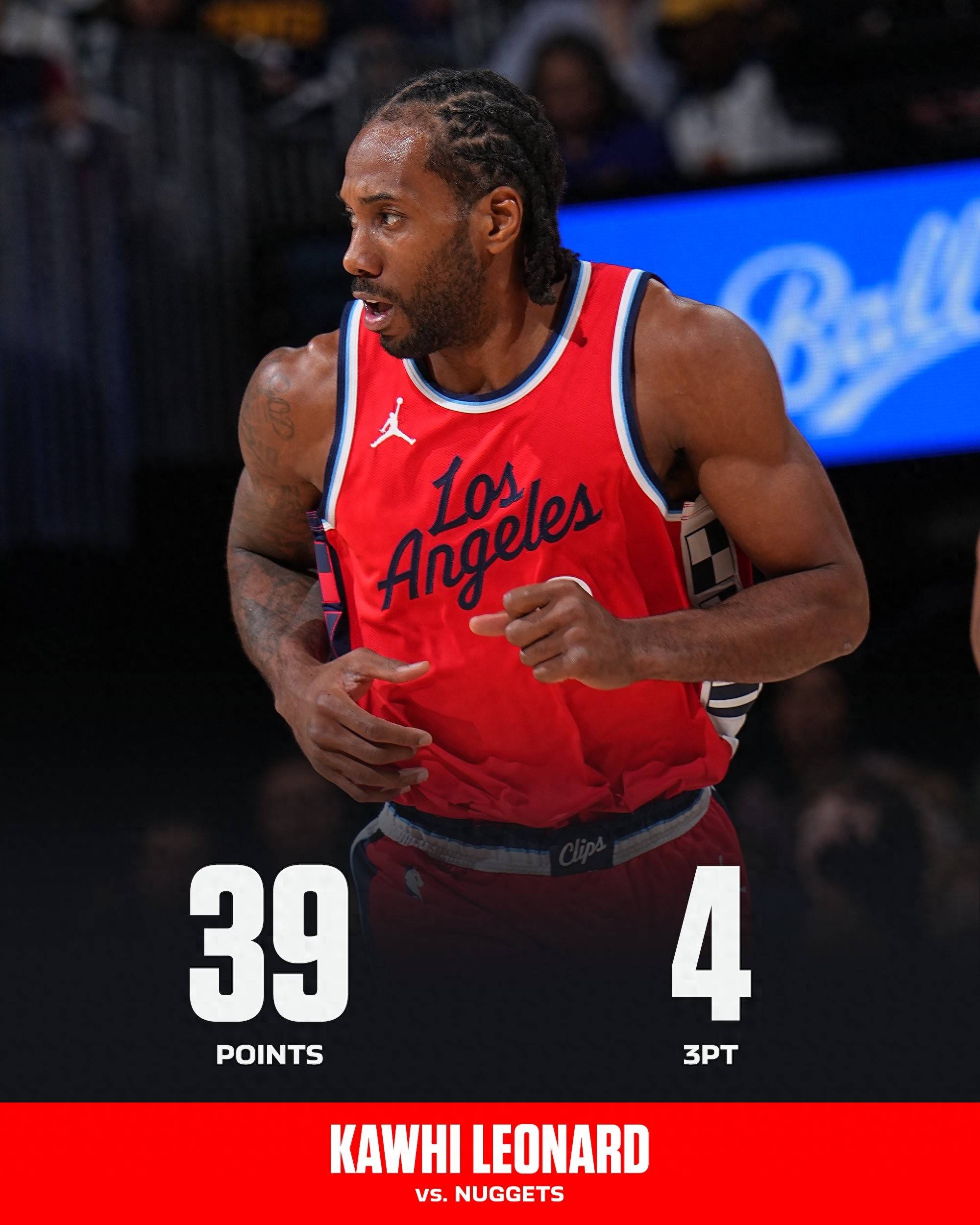 快船击败狂人取得胜利，莱昂纳德砍下32分